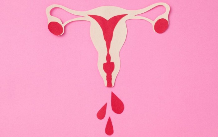 Illustration artistique représentant l’utérus et le flux menstruel, symbole du cycle féminin et de la sagesse du corps selon la méthode AliaOm.