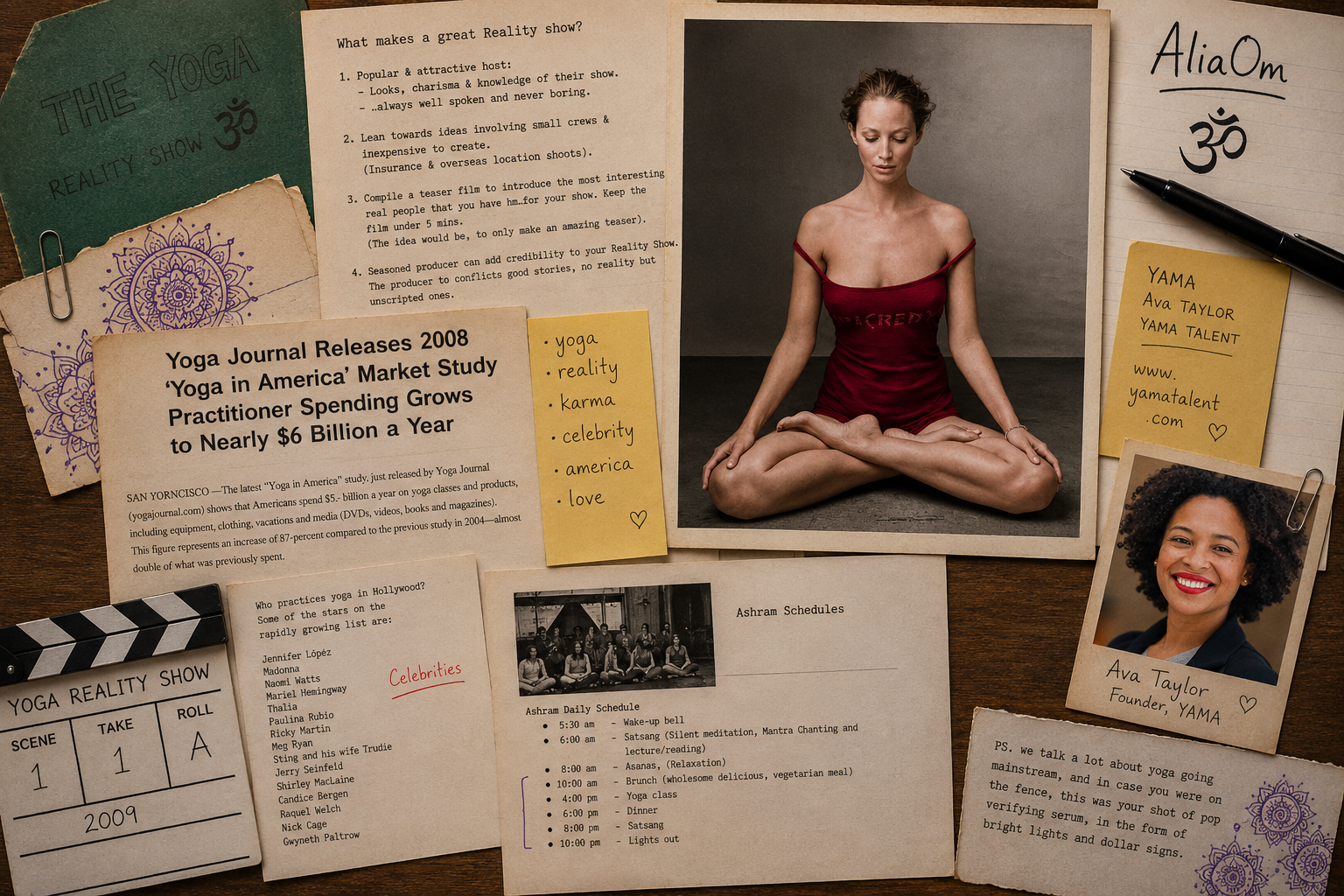 Archives du projet Reality Show Yoga imaginé par AliaOm en 2009